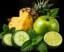 Pineapple, Green Apple, Cucumber, Lime, Mint, Ginger